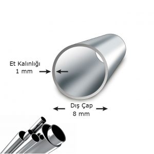 8x1mm paslanmaz boru